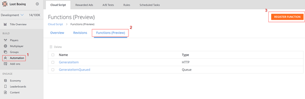 PlayFab: Functions listing